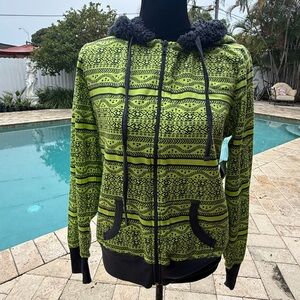 Grane Neon Green and Black Hoodie